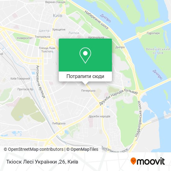 Карта Ткіоск Лесі Українки ,26