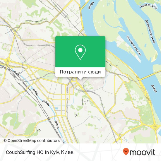 Карта CouchSurfing HQ In Kyiv