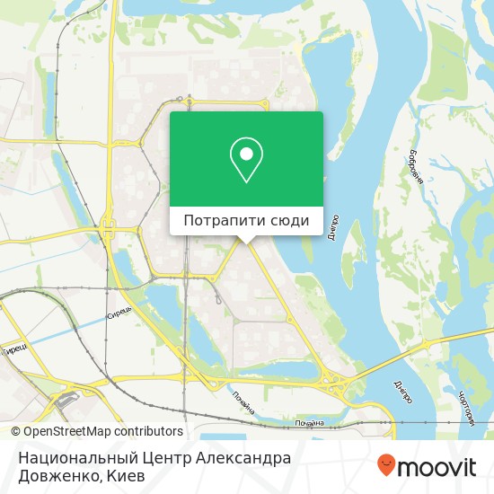 Карта Национальный Центр Александра Довженко