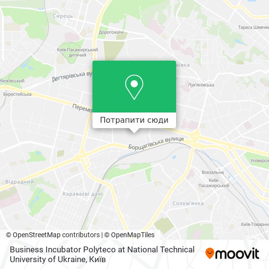 Карта Business Incubator Polyteco at National Technical University of Ukraine