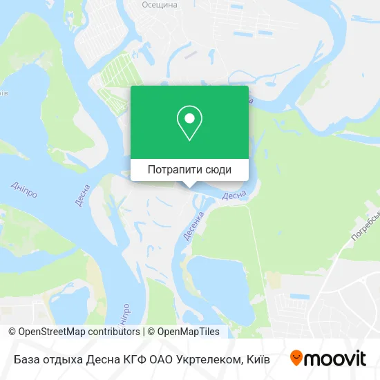 Карта База отдыха Десна КГФ ОАО Укртелеком
