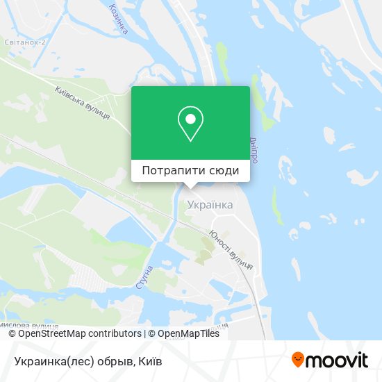 Карта Украинка(лес) обрыв