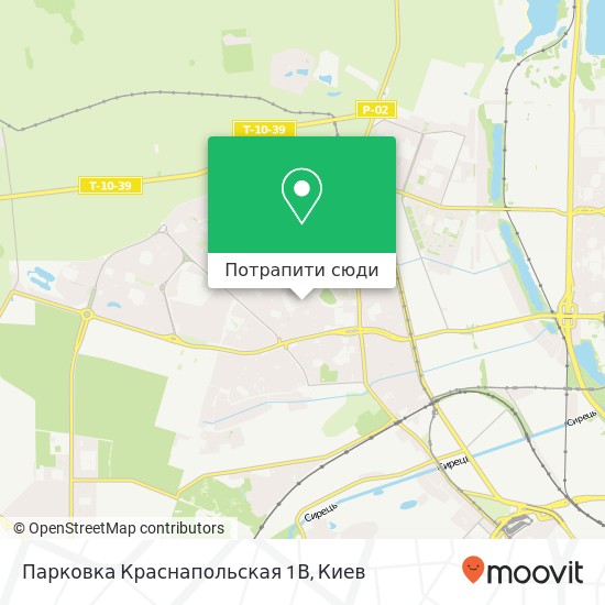 Карта Парковка Краснапольская 1В