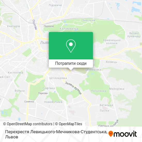 Карта Перехрестя Левицького-Мечникова-Студентська