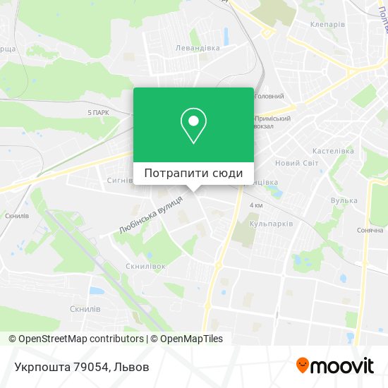 Карта Укрпошта 79054