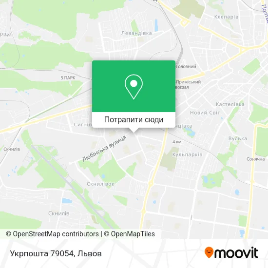 Карта Укрпошта 79054