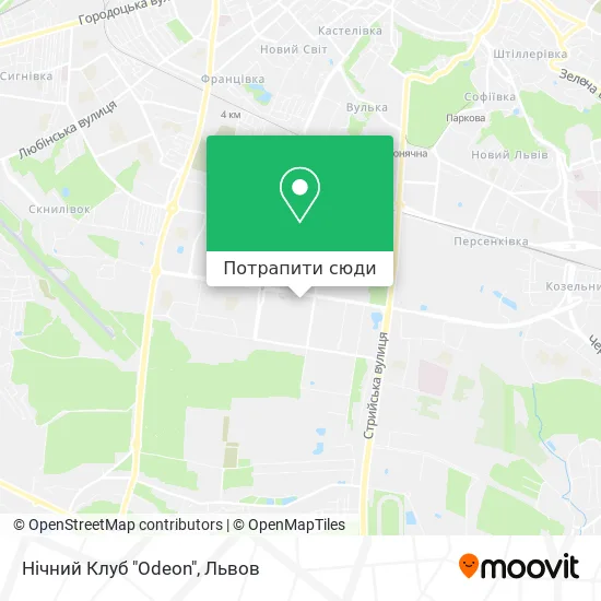 Карта Нічний Клуб "Odeon"