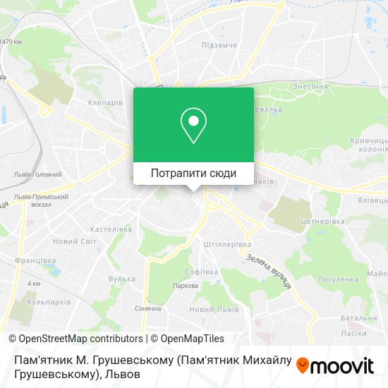 Карта Пам'ятник М. Грушевському