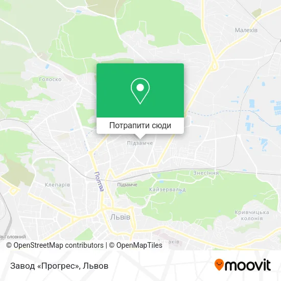 Карта Завод «Прогрес»