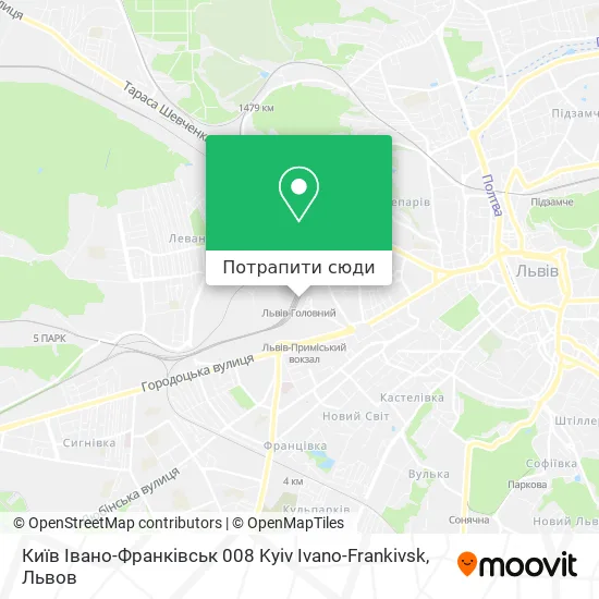 Карта Київ Івано-Франківськ 008 Kyiv Ivano-Frankivsk