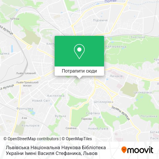 Карта Львівська Національна Наукова Бібліотека України Імені Василя Стефаника