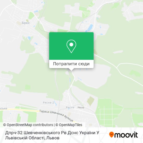 Карта Дпрч-32 Шевченківського Рв Дснс України У Львівській Області
