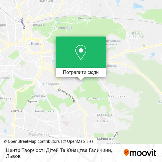 Карта Центр Творчості Дітей Та Юнацтва Галичини