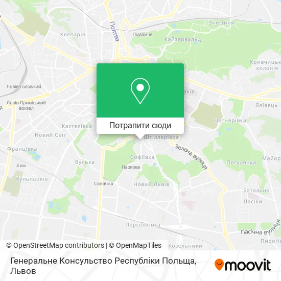 Карта Генеральне Консульство Республіки Польща