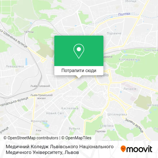 Карта Медичний Коледж Львівського Національного Медичного Університету