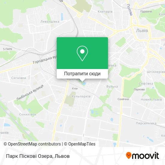 Карта Парк Піскові Озера