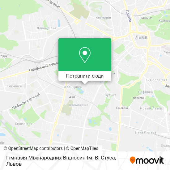Карта Гімназія Міжнародних Відносин Ім. В. Стуса