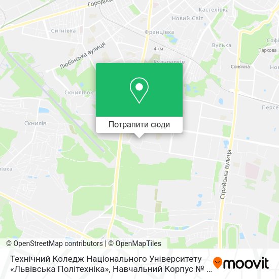 Карта Технічний Коледж Національного Університету «Львівська Політехніка», Навчальний Корпус № 2