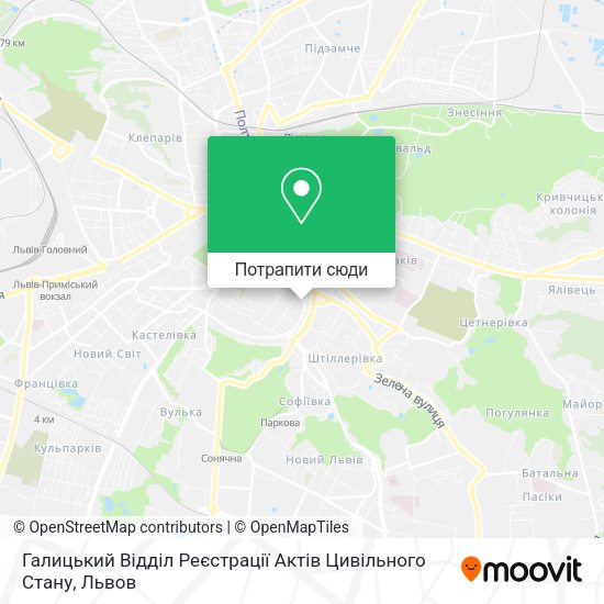 Карта Галицький Відділ Реєстрації Актів Цивільного Стану