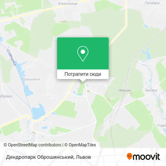 Карта Дендропарк Оброшинський