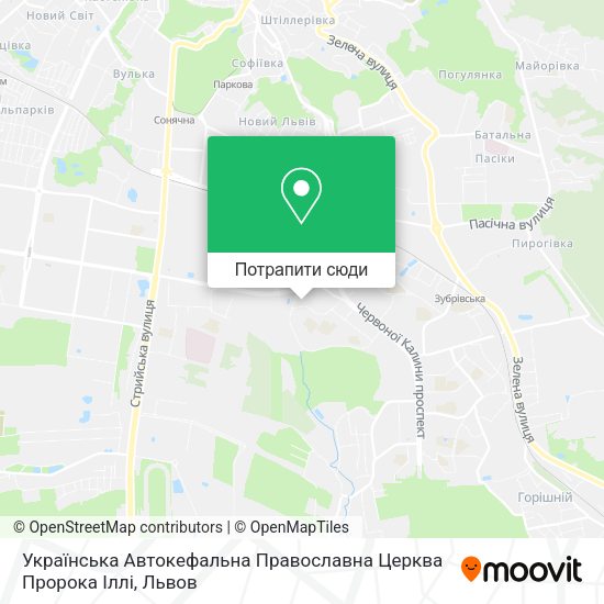 Карта Українська Автокефальна Православна Церква Пророка Іллі