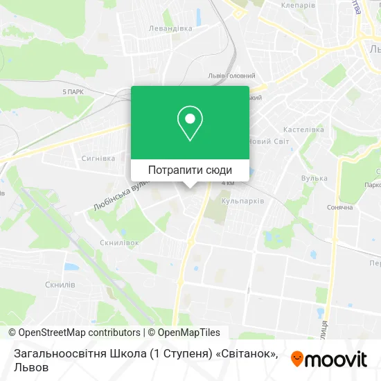 Карта Загальноосвітня Школа (1 Ступеня) «Світанок»