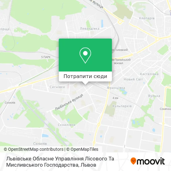 Карта Львівське Обласне Управління Лісового Та Мисливського Господарства