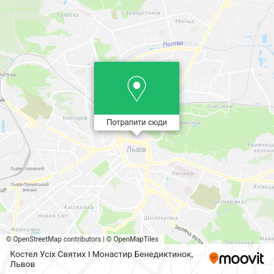 Карта Костел Усіх Святих І Монастир Бенедиктинок