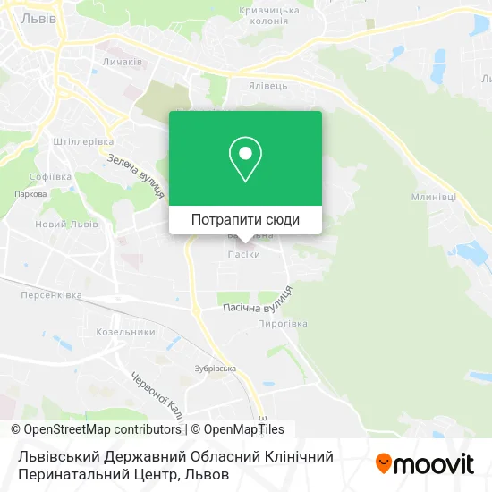 Карта Львівський Державний Обласний Клінічний Перинатальний Центр