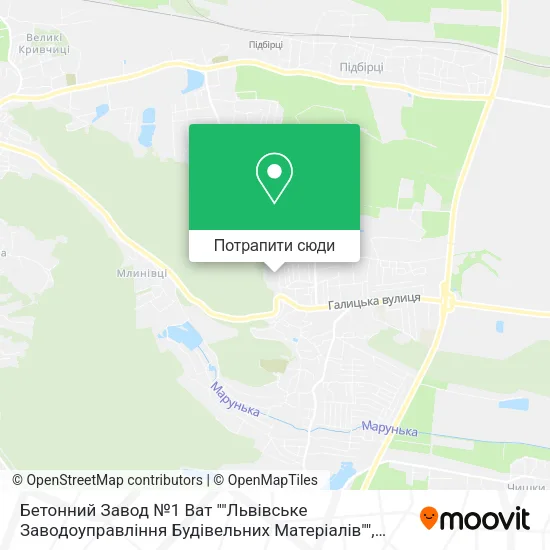 Карта Бетонний Завод №1 Ват ""Львівське Заводоуправління Будівельних Матеріалів""