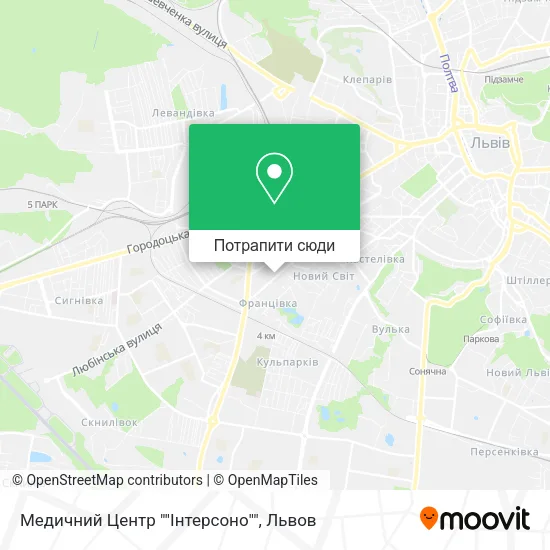 Карта Медичний Центр ""Інтерсоно""