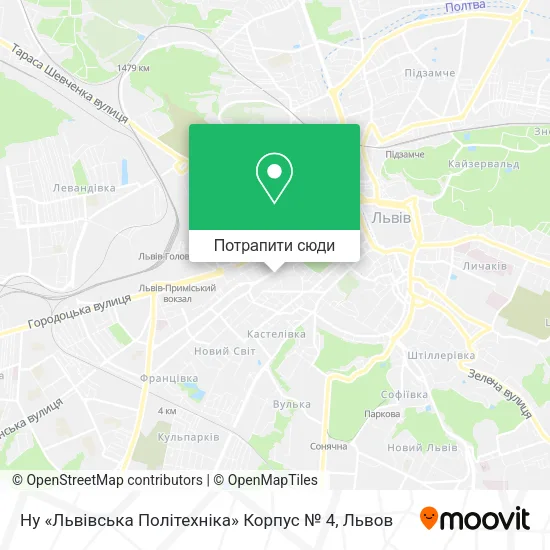 Карта Ну «Львівська Політехніка» Корпус № 4