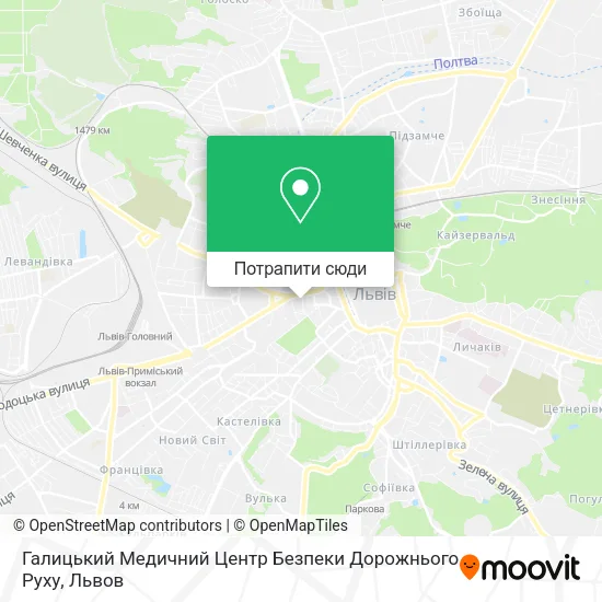 Карта Галицький Медичний Центр Безпеки Дорожнього Руху