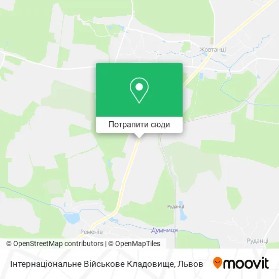 Карта Інтернаціональне Військове Кладовище