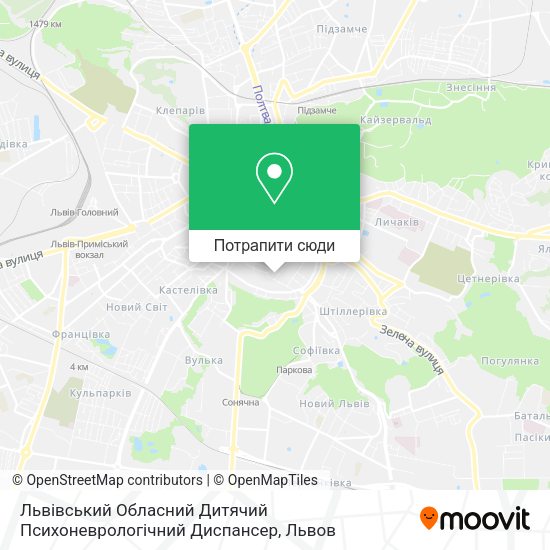 Карта Львівський Обласний Дитячий Психоневрологічний Диспансер