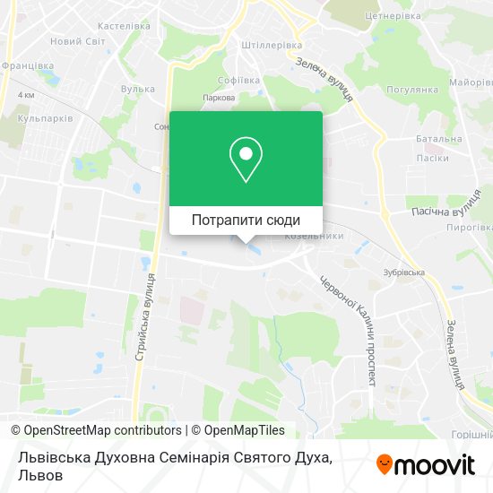 Карта Львівська Духовна Семінарія Святого Духа