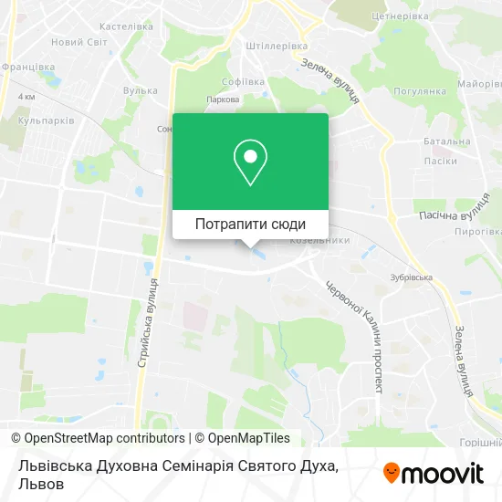 Карта Львівська Духовна Семінарія Святого Духа