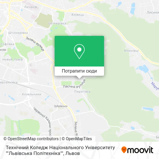 Карта Технічний Коледж Національного Університету ""Львівська Політехніка""