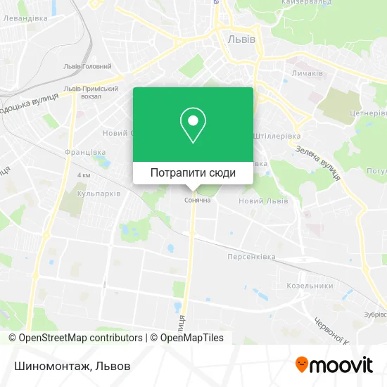Карта Шиномонтаж