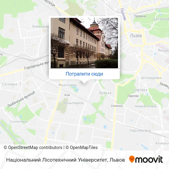 Карта Національний Лісотехнічний Університет
