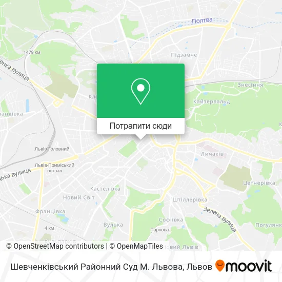 Карта Шевченківський Районний Суд М. Львова