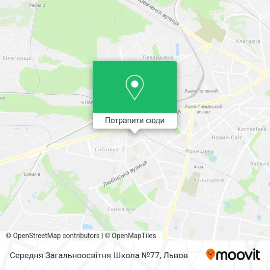 Карта Середня Загальноосвітня Школа №77