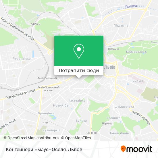 Карта Контейнери Емаус–Оселя