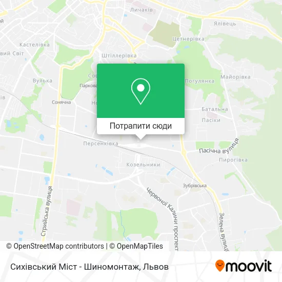 Карта Сихівський Міст - Шиномонтаж