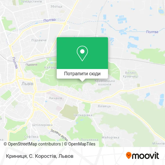 Карта Криниця, С. Коростів