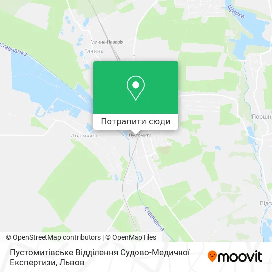 Карта Пустомитівське Відділення Судово-Медичної Експертизи
