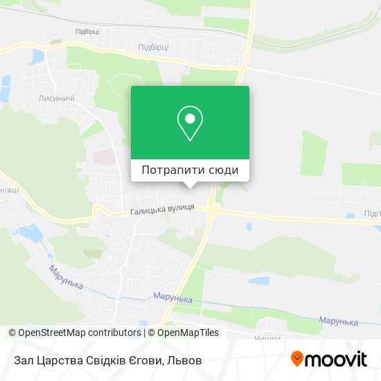 Карта Зал Царства Свідків Єгови