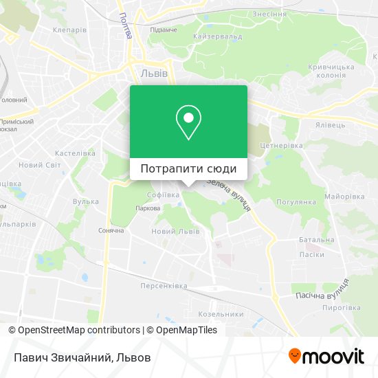Карта Павич Звичайний