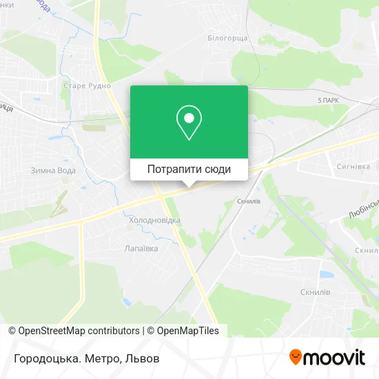 Карта Городоцька. Метро