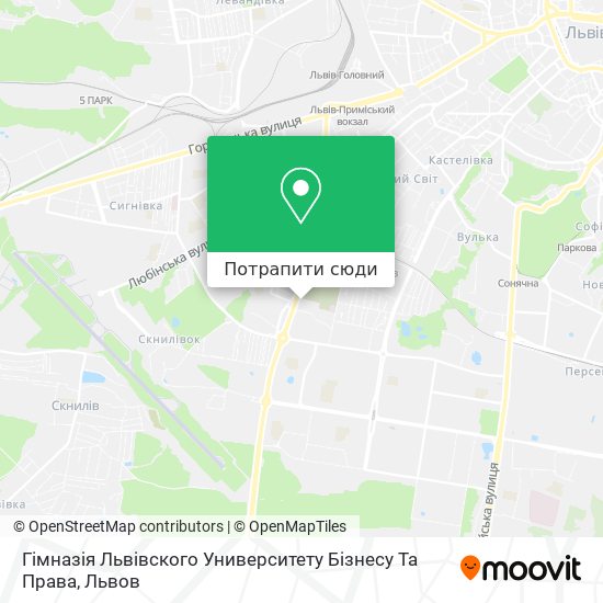 Карта Гімназія Львівского Университету Бізнесу Та Права